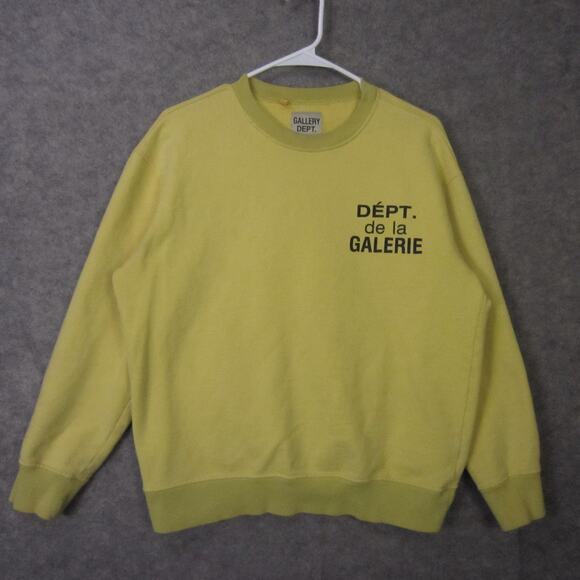Gallery Dept Sweatshirt Mens Large Yellow Dept De La Galerie Crewneck Fleece